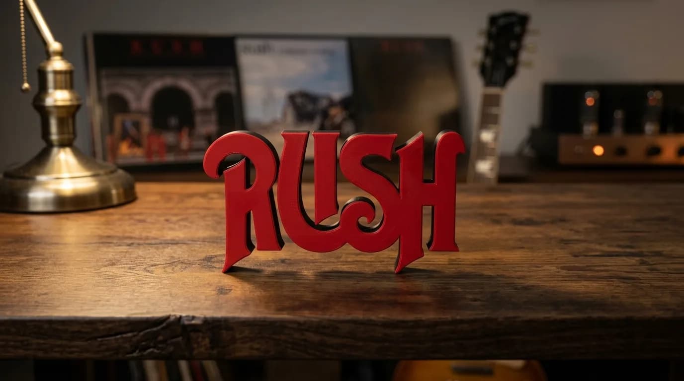 Escultura Artesanal Logotipo Rock